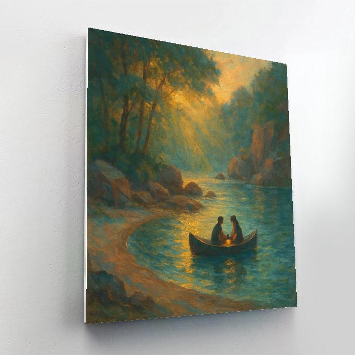 Hidden Cove At Golden Hour Number painting