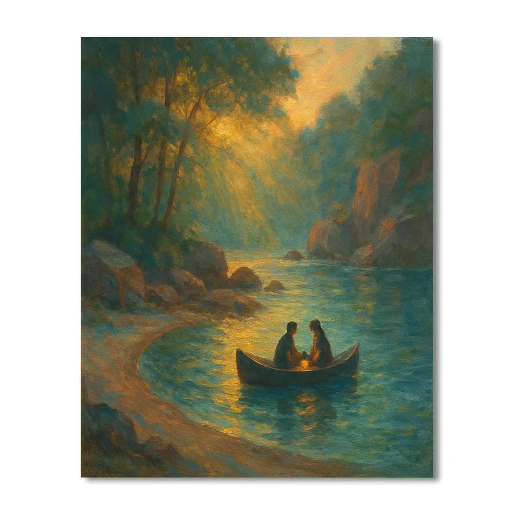 Hidden Cove At Golden Hour Number painting