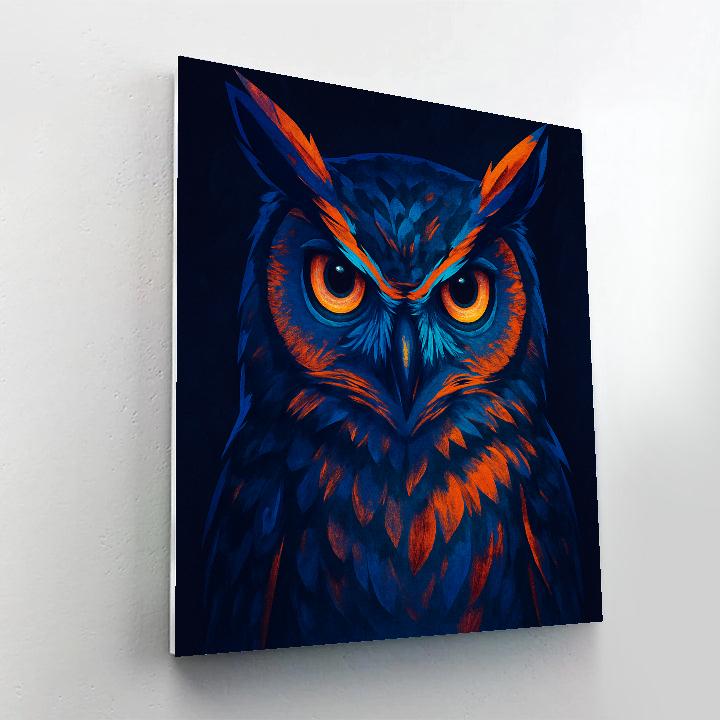 Vibrant Owl Of Neon Study Paint by numbers art