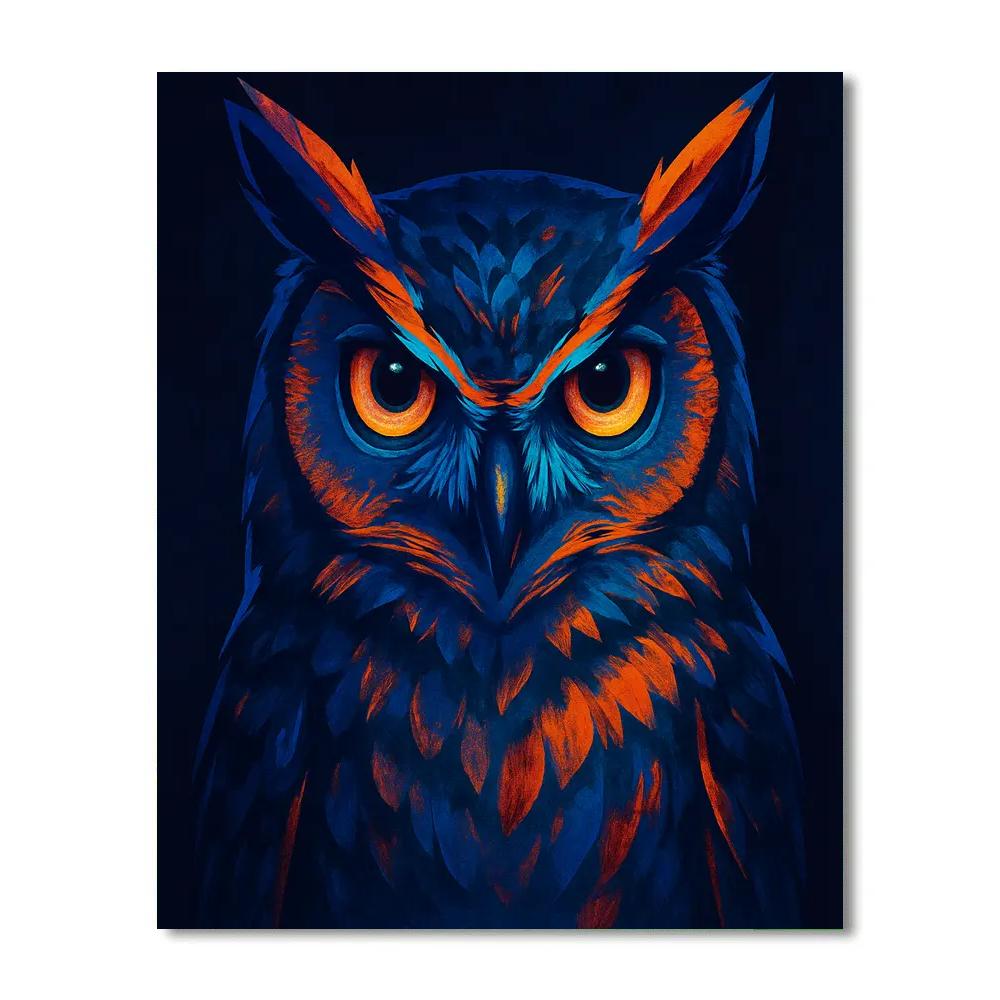 Vibrant Owl Of Neon Study Paint by numbers art