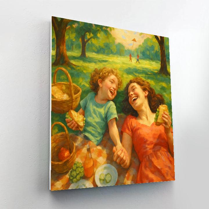 Picnic Blanket Laughs With Mother Paint by numbers kits