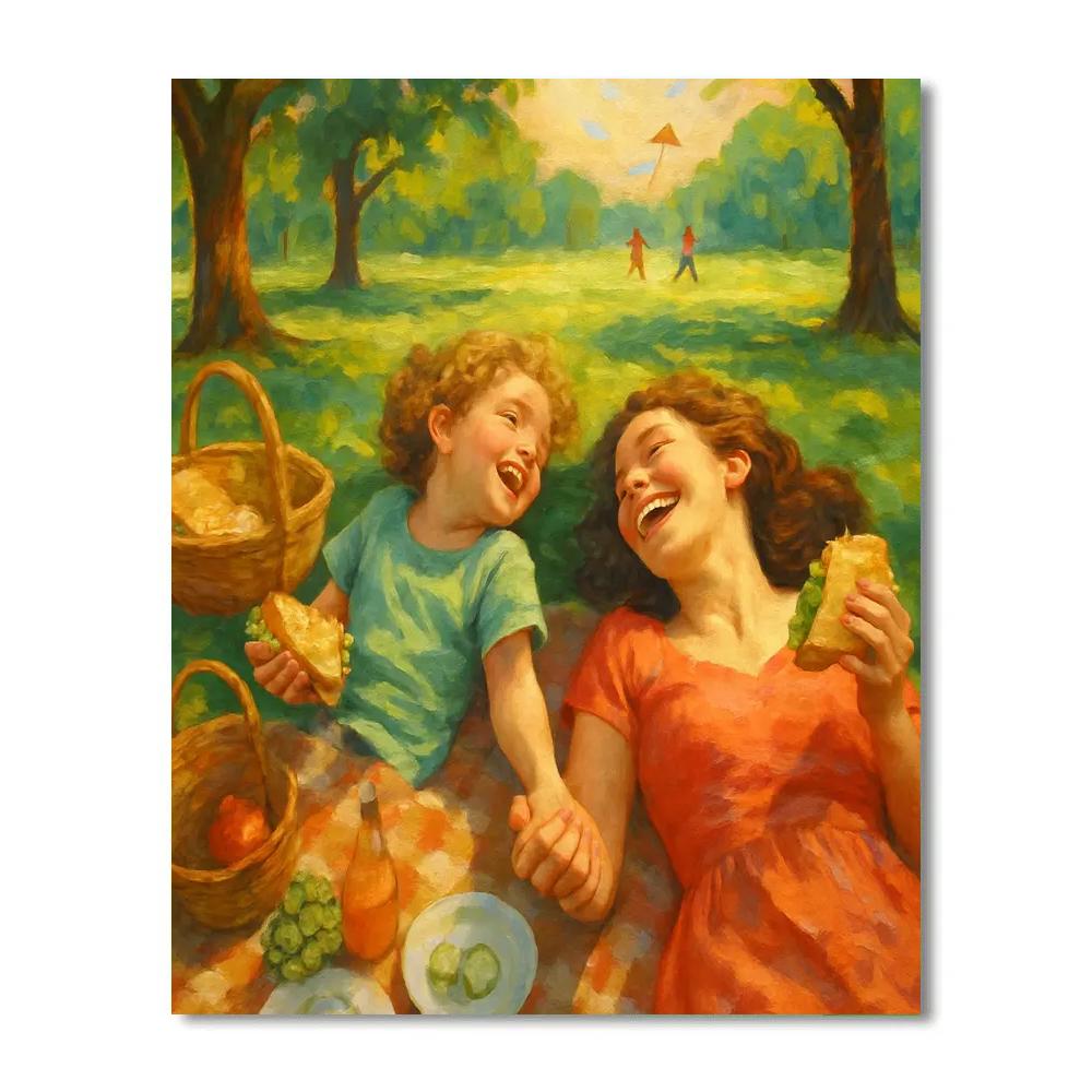 Picnic Blanket Laughs With Mother Paint by numbers kits