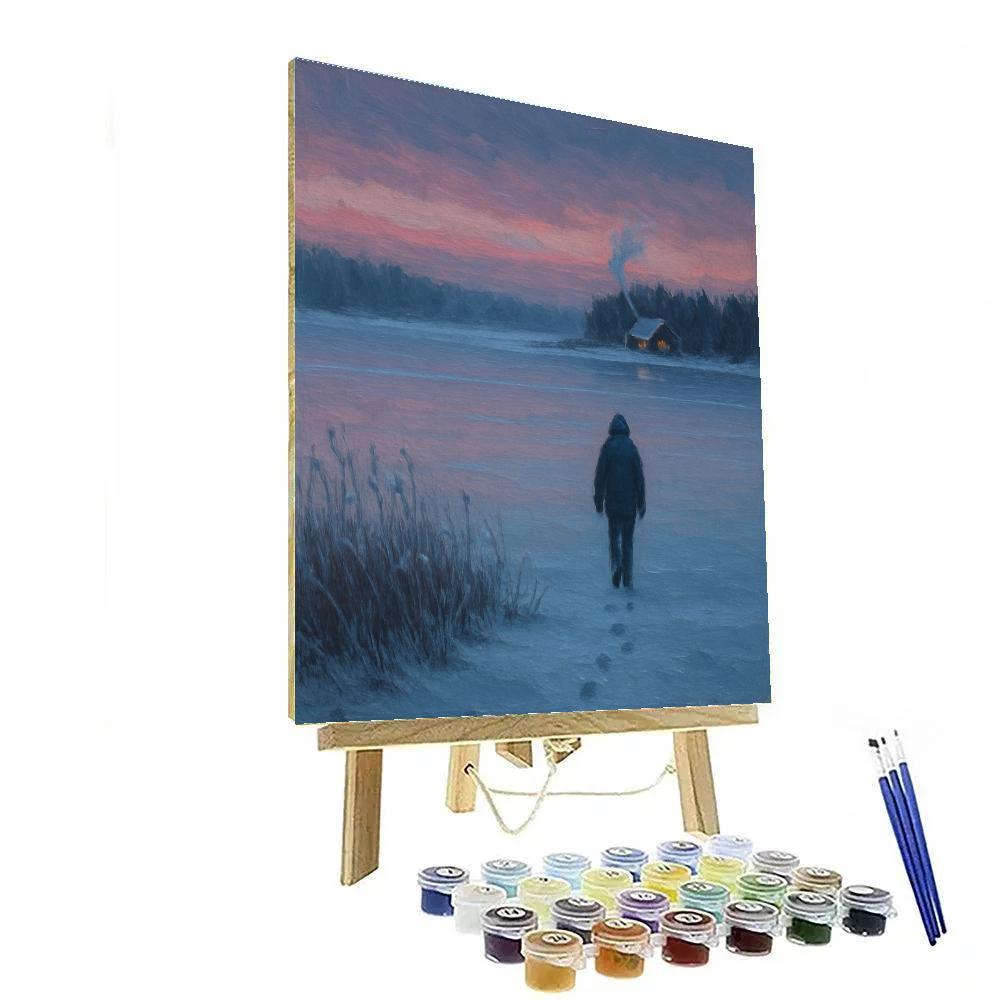 Winter Silence On Frozen Lake Painting by numbers kit