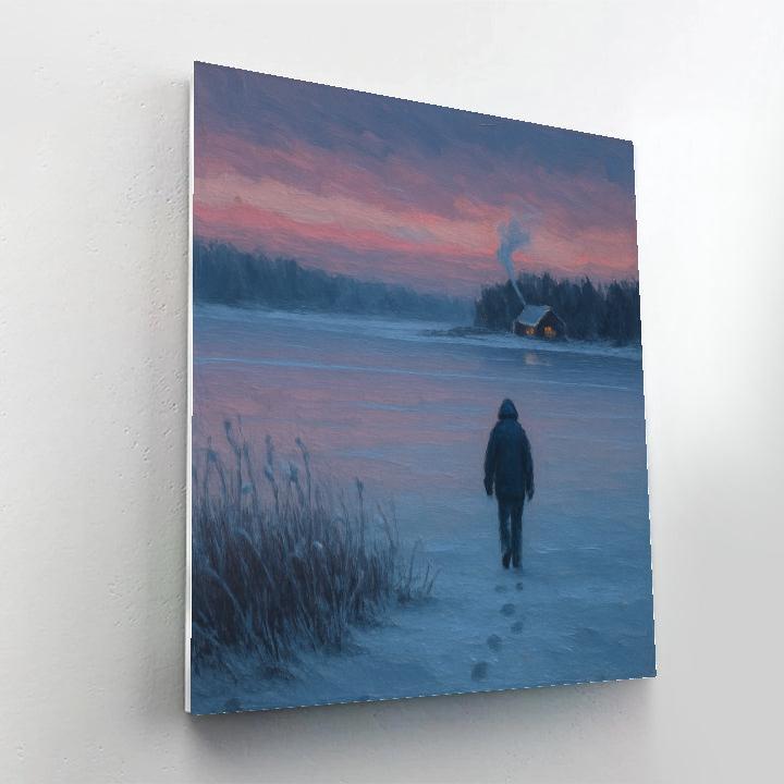 Winter Silence On Frozen Lake Painting by numbers kit