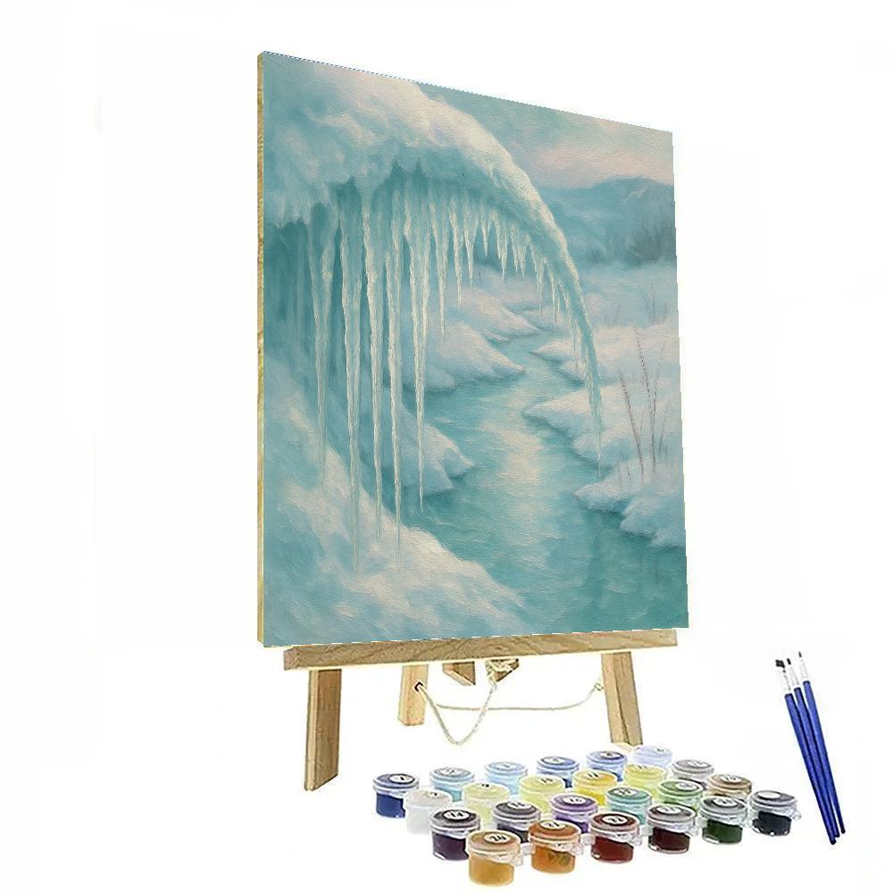Icicle Arc Over Frozen Stream painting number kit
