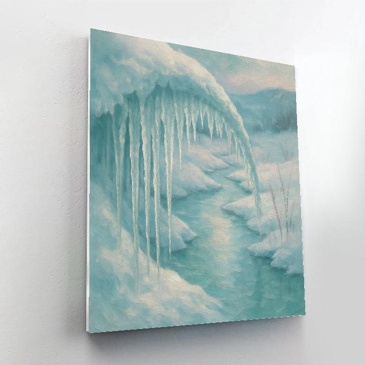 Icicle Arc Over Frozen Stream painting number kit