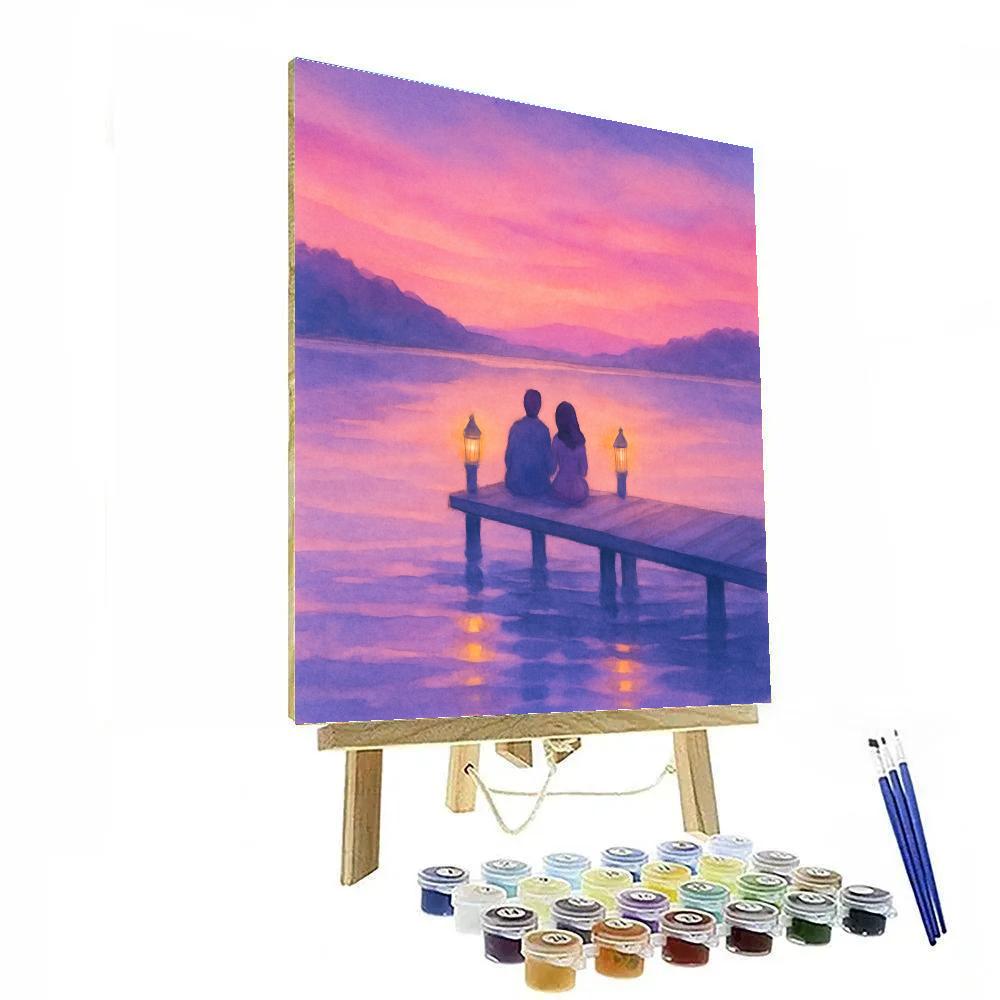 Lavender Twilight At The Lake Numbered painting kits