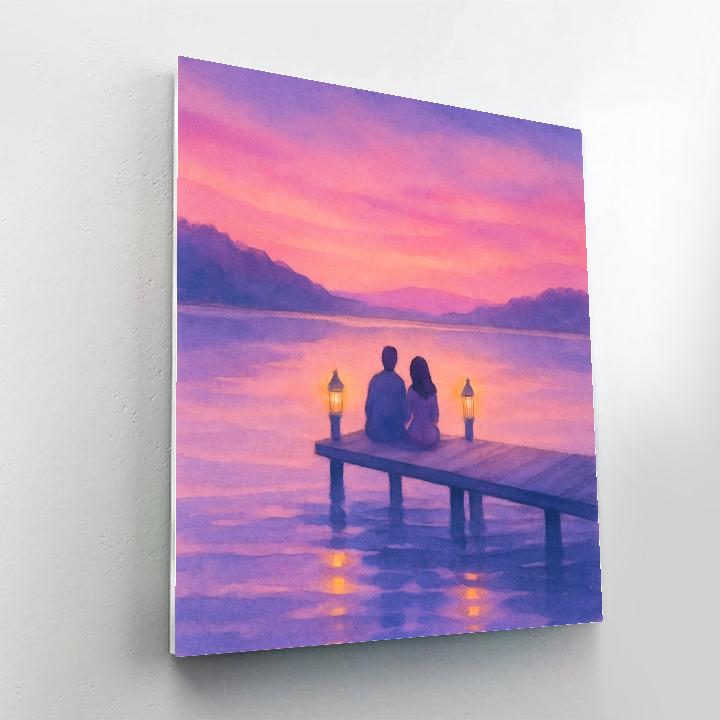 Lavender Twilight At The Lake Numbered painting kits