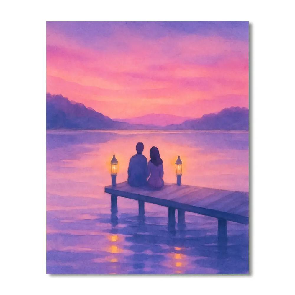 Lavender Twilight At The Lake Numbered painting kits