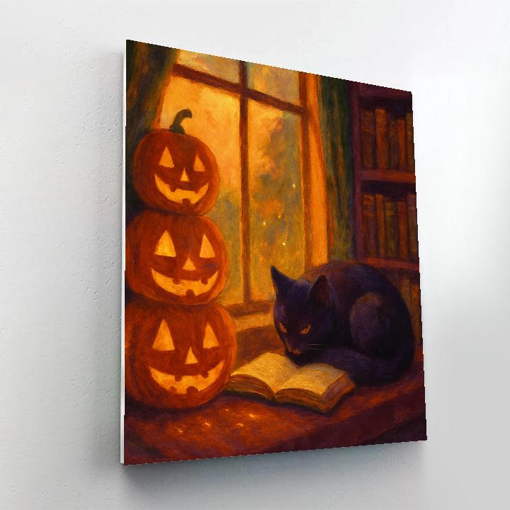 Cozy Haunted Library Nook paint by number