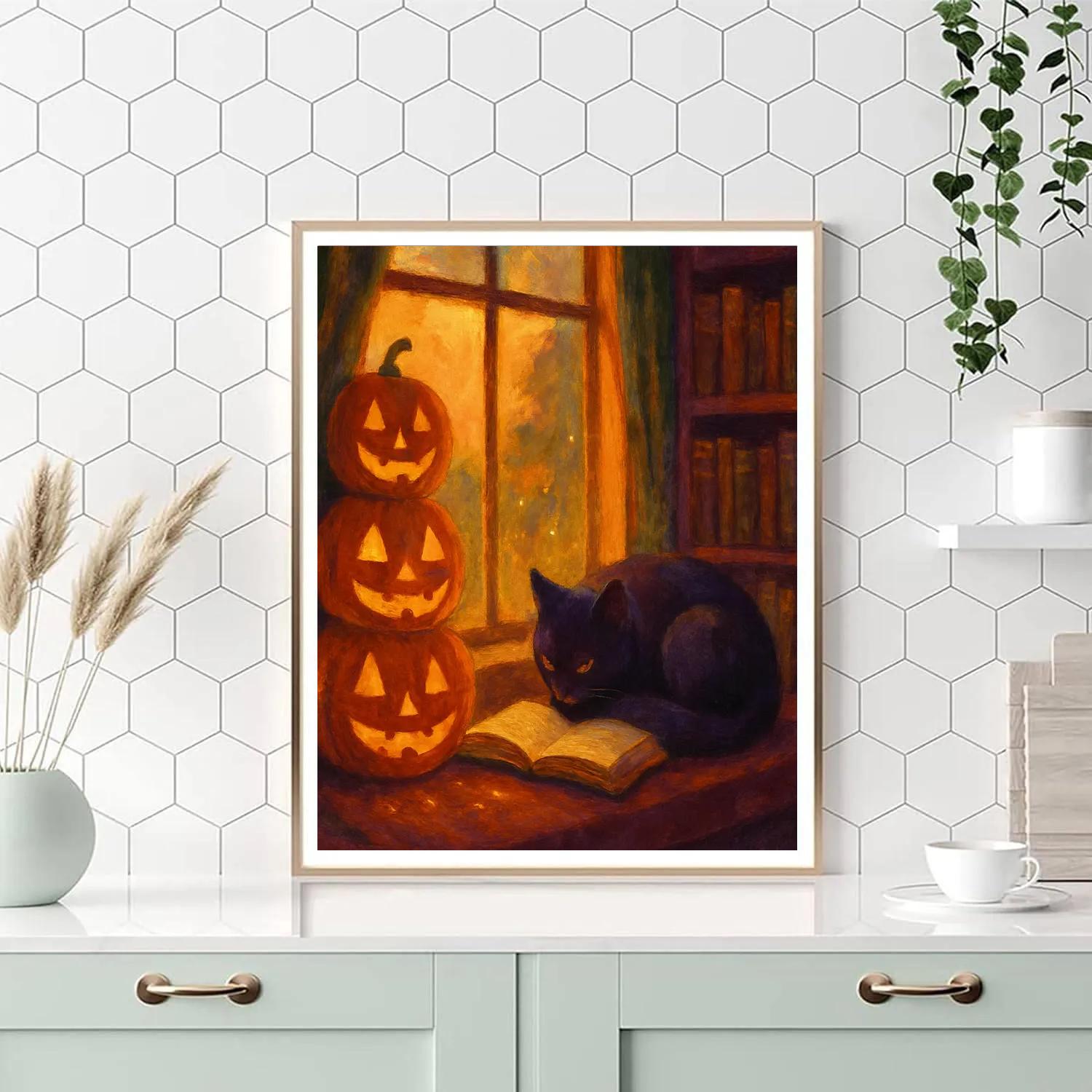 Cozy Haunted Library Nook paint by number