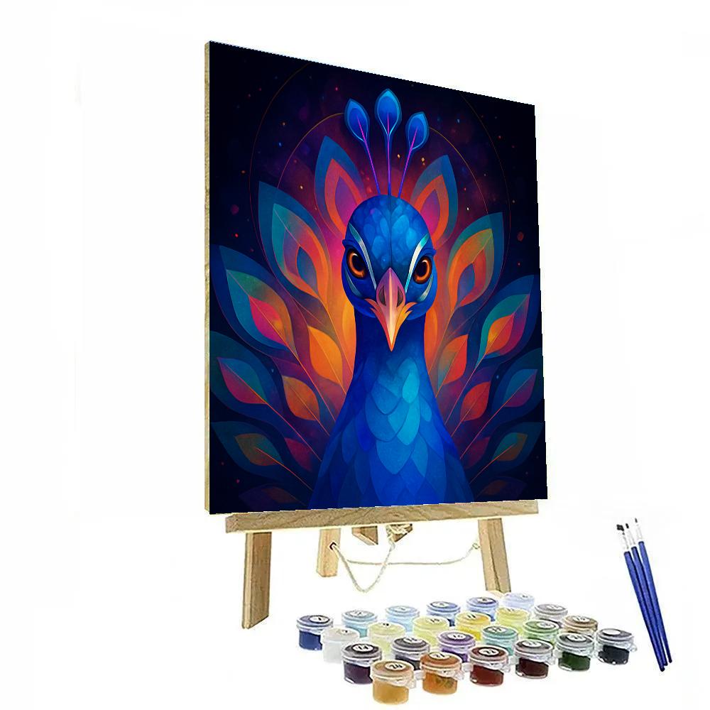 Peacock Prism Portrait painting number kit