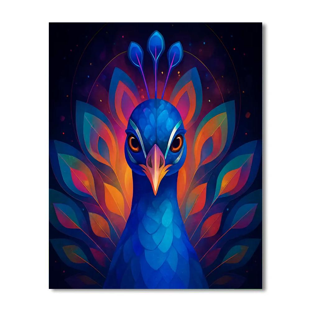 Peacock Prism Portrait painting number kit