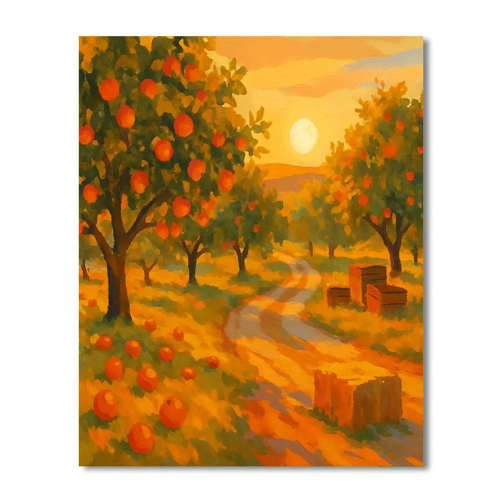 Golden Orchard Evening Paint by numbers art