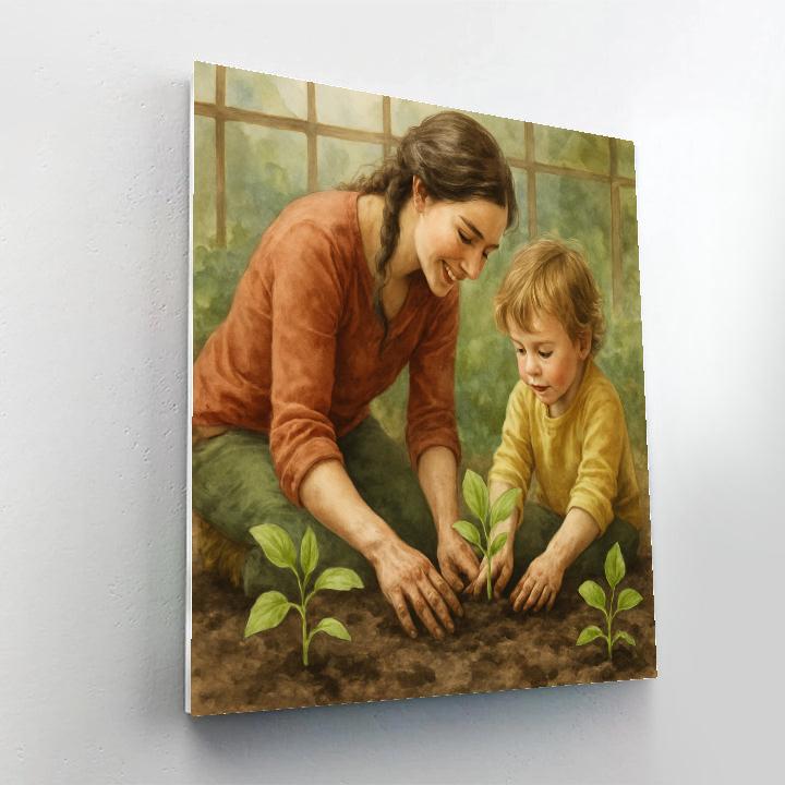 Mother And Child Garden Planting Paint by numbers kits