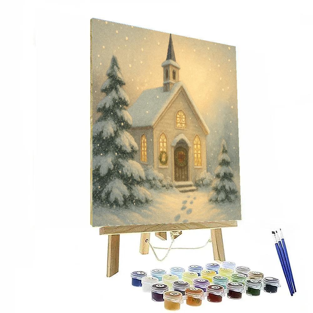 Church Bells In Falling Snow paint by numbers