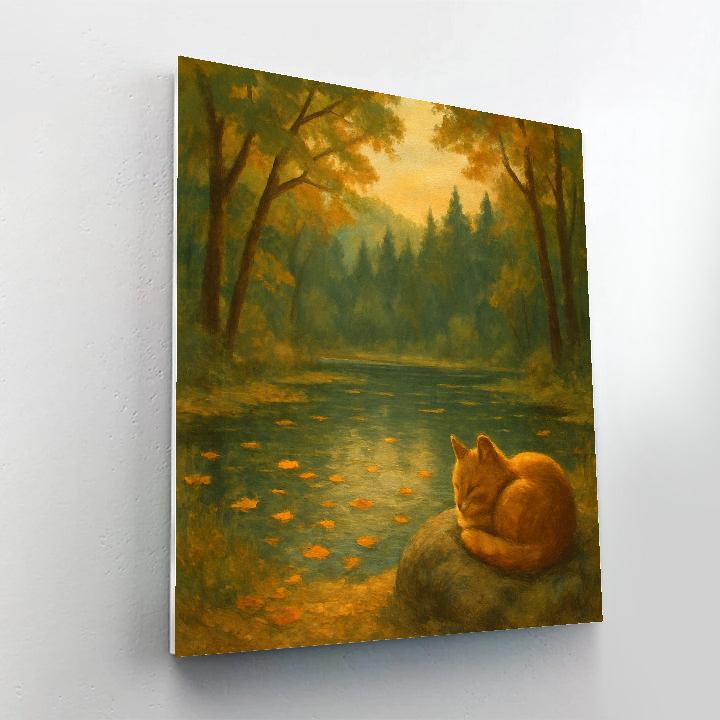 Forest Glen With Floating Leaves Paint by numbers kits