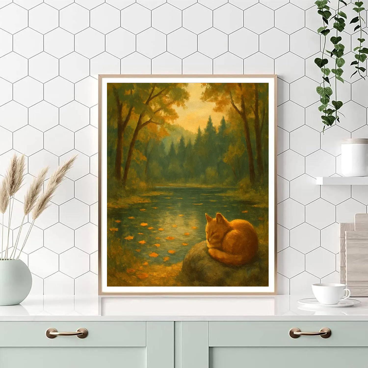 Forest Glen With Floating Leaves Paint by numbers kits