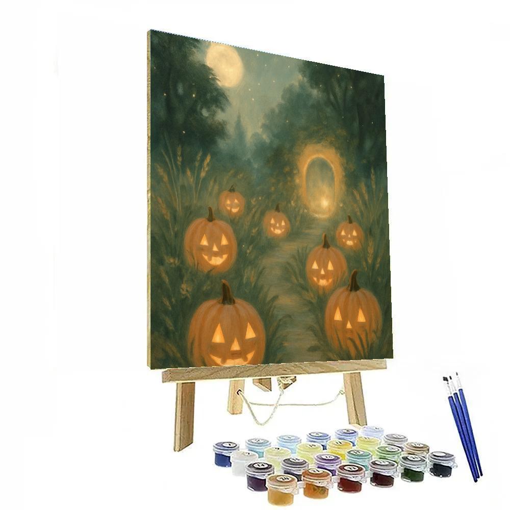 Moon Garden Of Whispering Pumpkins paint by numbers