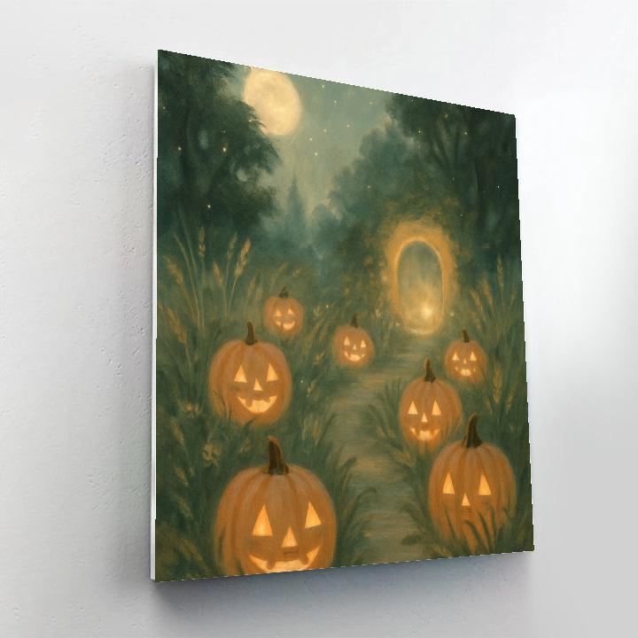 Moon Garden Of Whispering Pumpkins paint by numbers