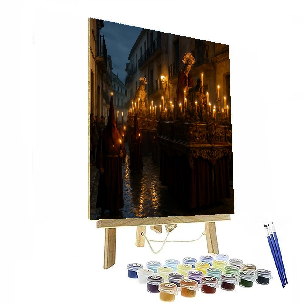 Semana Santa Procession Slow Walk paint by color