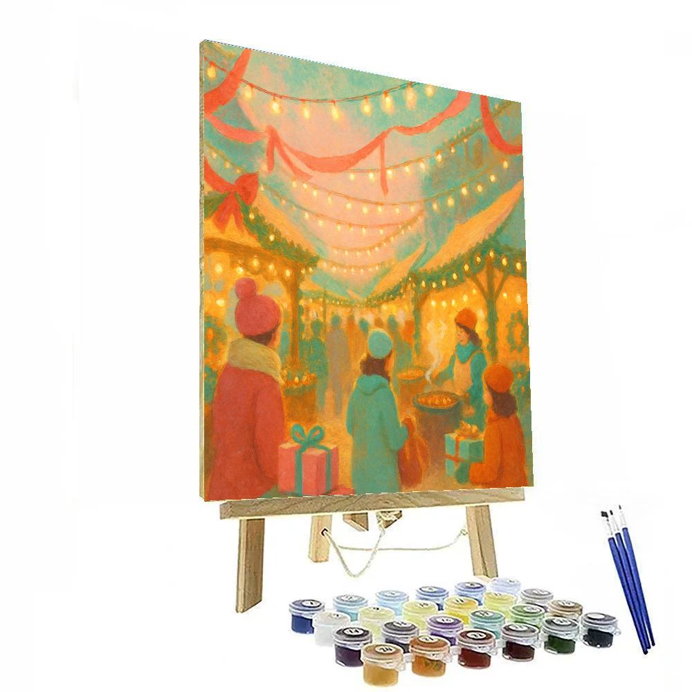 Market Stalls Under Starry Canopy paint by numbers