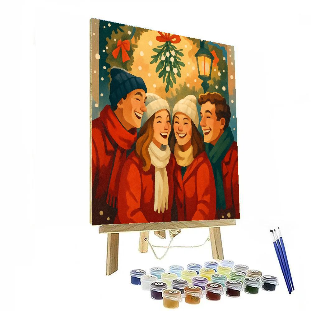 Snowy Mistletoe Moments Paint by numbers art