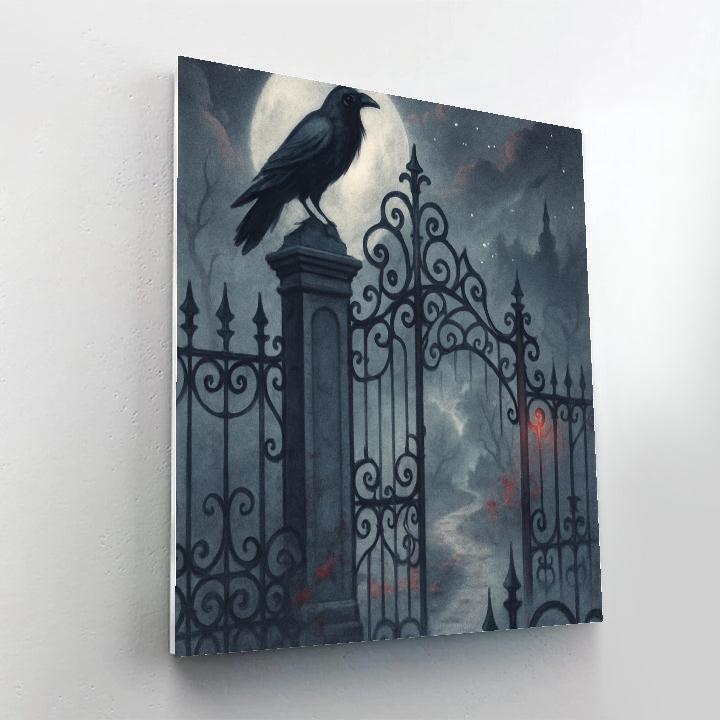 Raven Perch At Twilight Gate paint by numbers