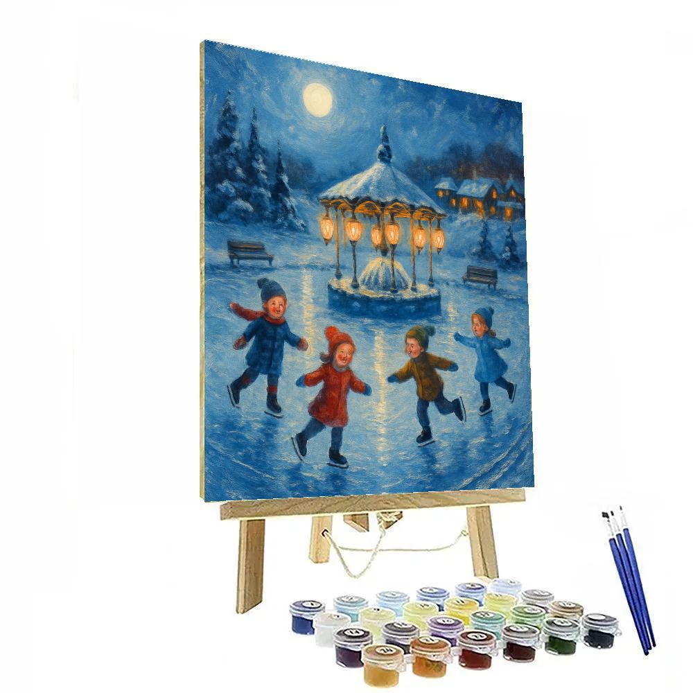 Ice Rink Carousel Lights DIY paint by numbers