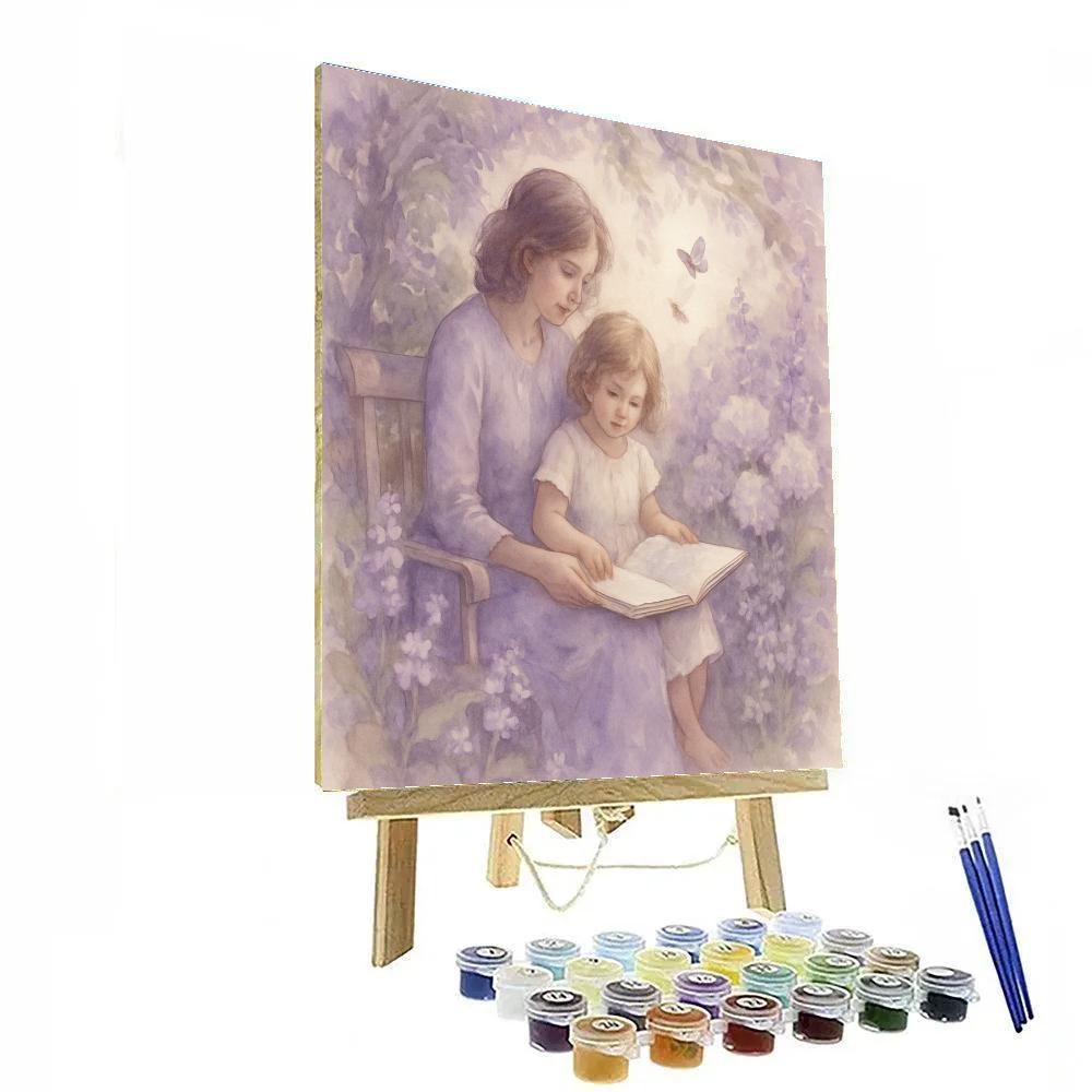 Quiet Garden Reading With Mother paint by numbers
