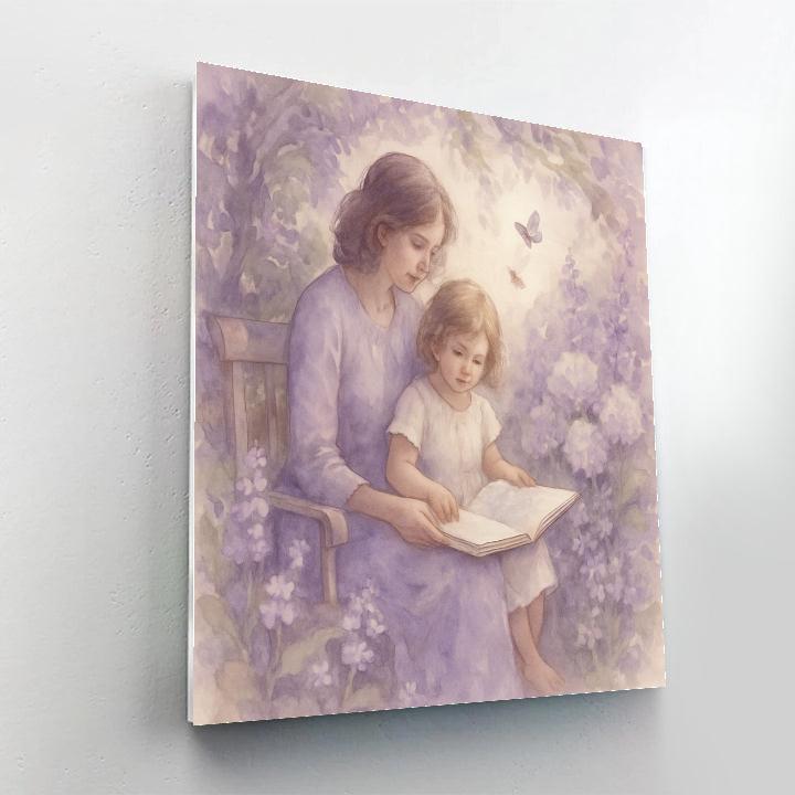 Quiet Garden Reading With Mother paint by numbers