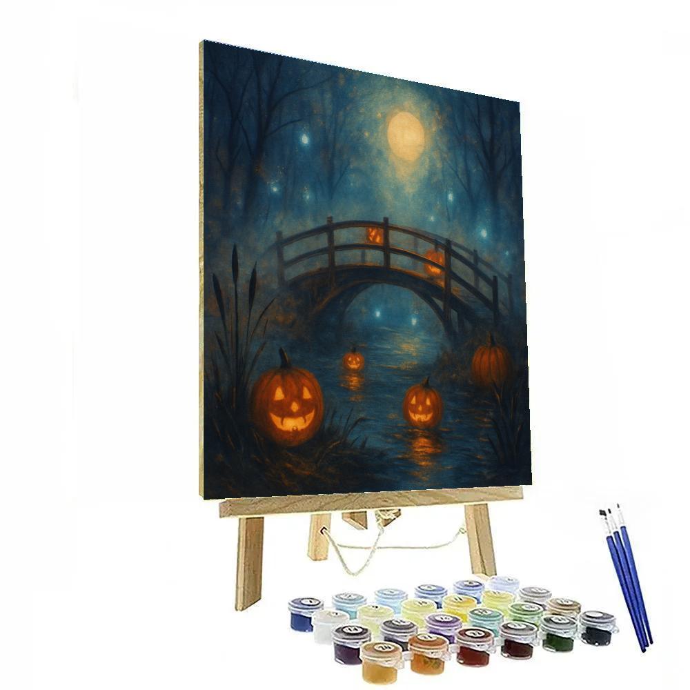 Lantern Bridge Over Witching Stream Numbered painting kits