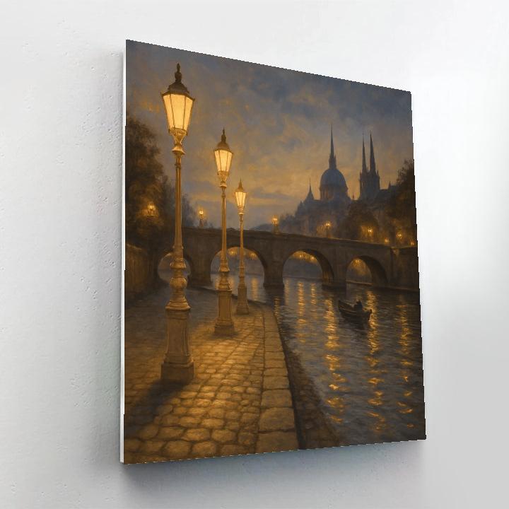 Paris Midnight Seine Glow painting number kit