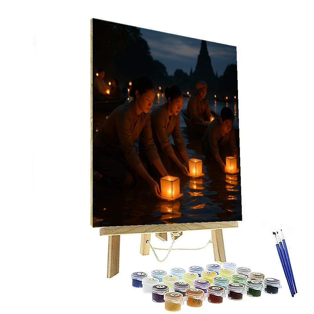 Lantern Release River Ceremony paint by numbers