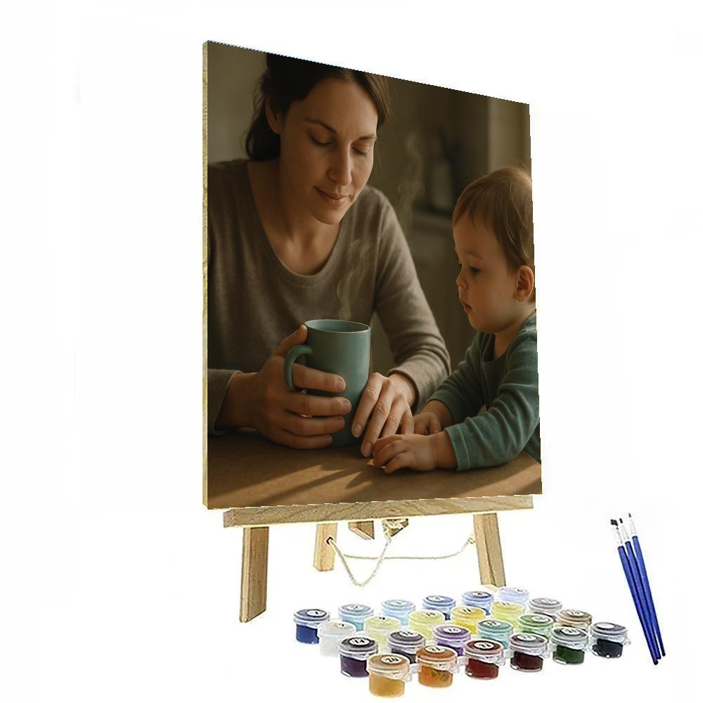 Morning Coffee And Tiny Hand DIY paint by numbers