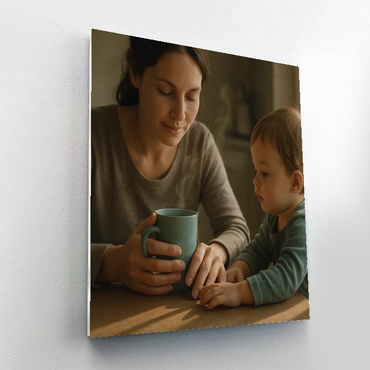 Morning Coffee And Tiny Hand DIY paint by numbers