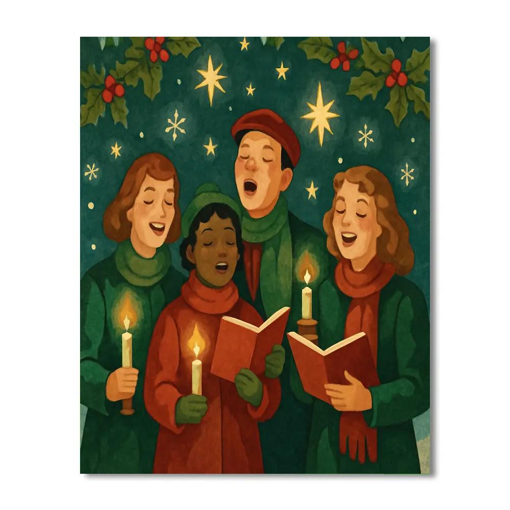 Starry Holiday Choir paint by number