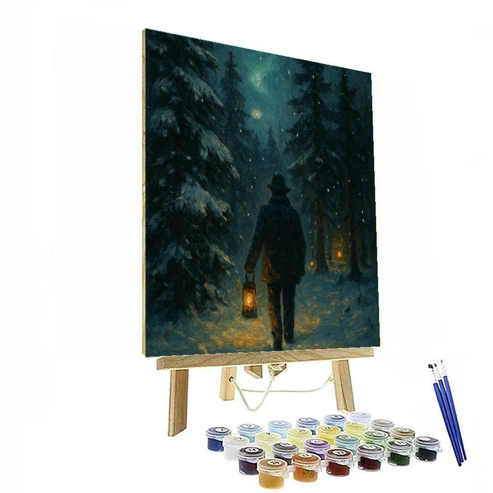 Frozen Pines Lantern Walk Paint by numbers kits