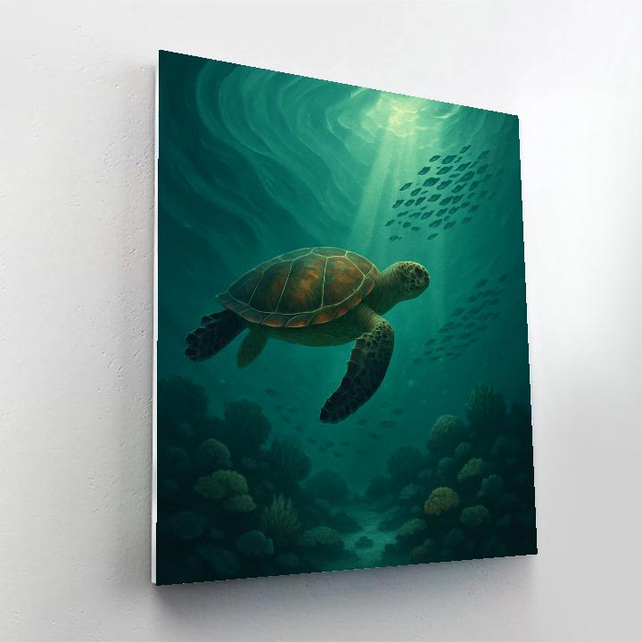 Turtle Ocean Navigator Number painting