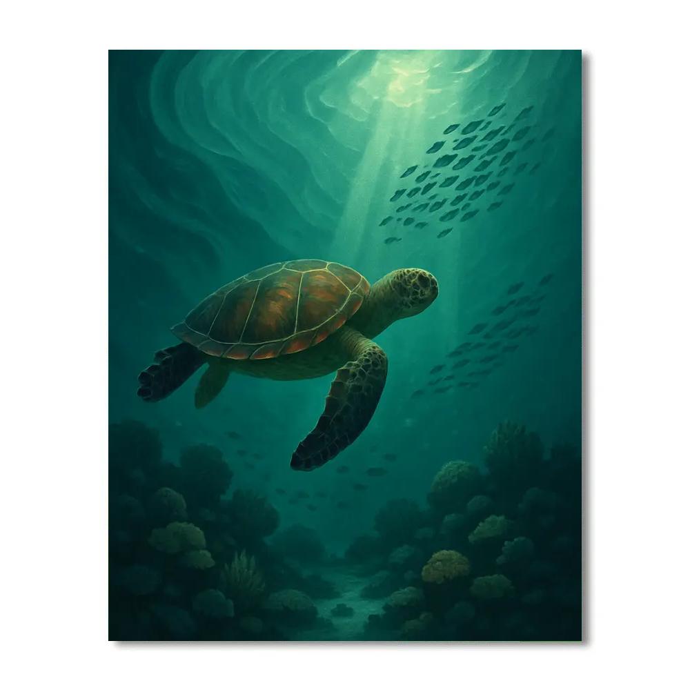 Turtle Ocean Navigator Number painting