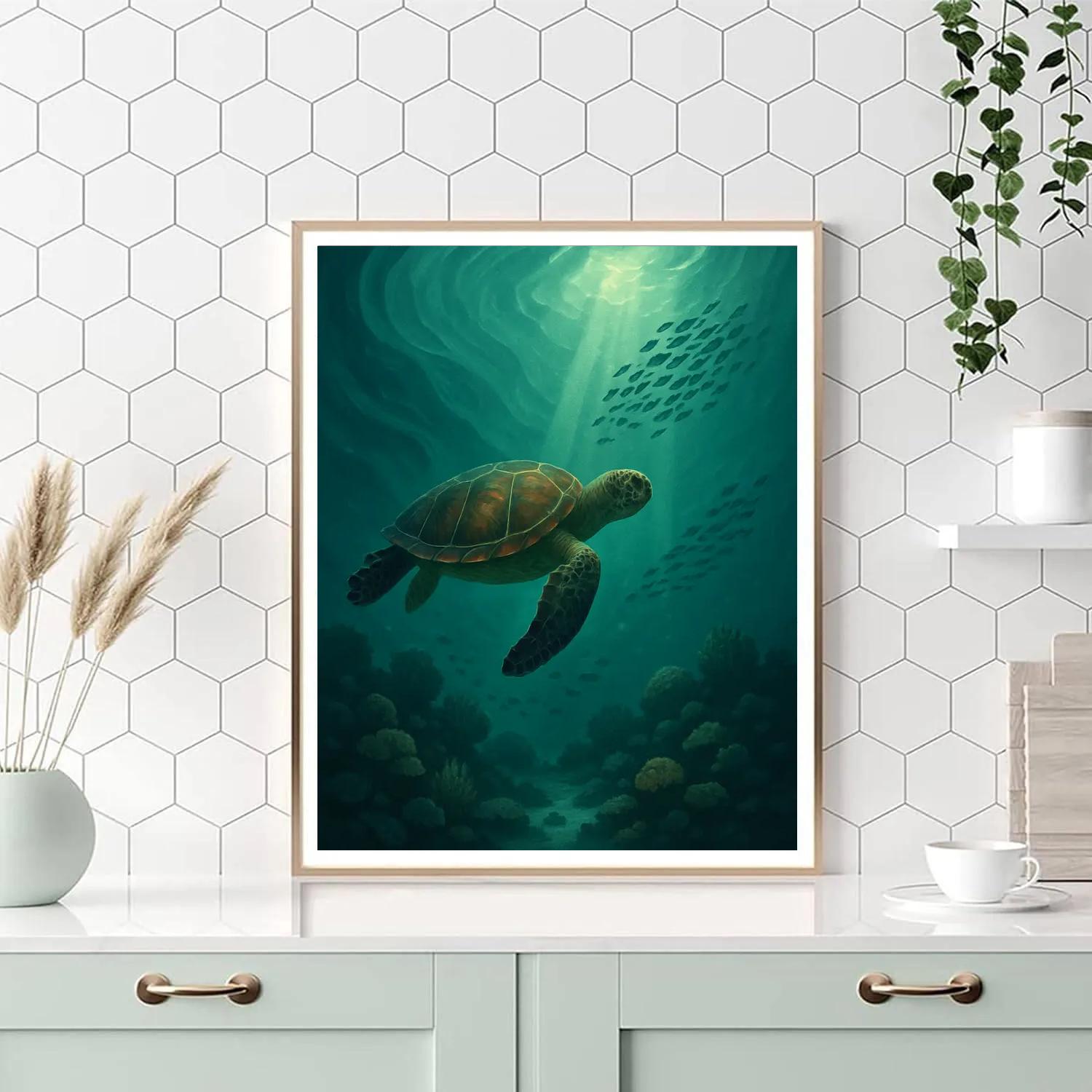Turtle Ocean Navigator Number painting