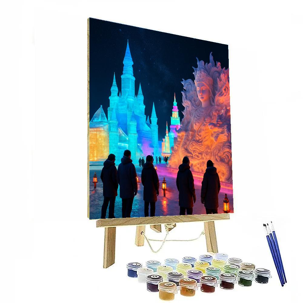 Harbin Ice And Snow Sculpture Festival Night paint by number