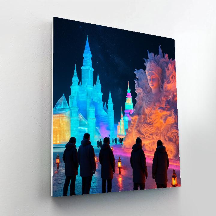 Harbin Ice And Snow Sculpture Festival Night paint by number