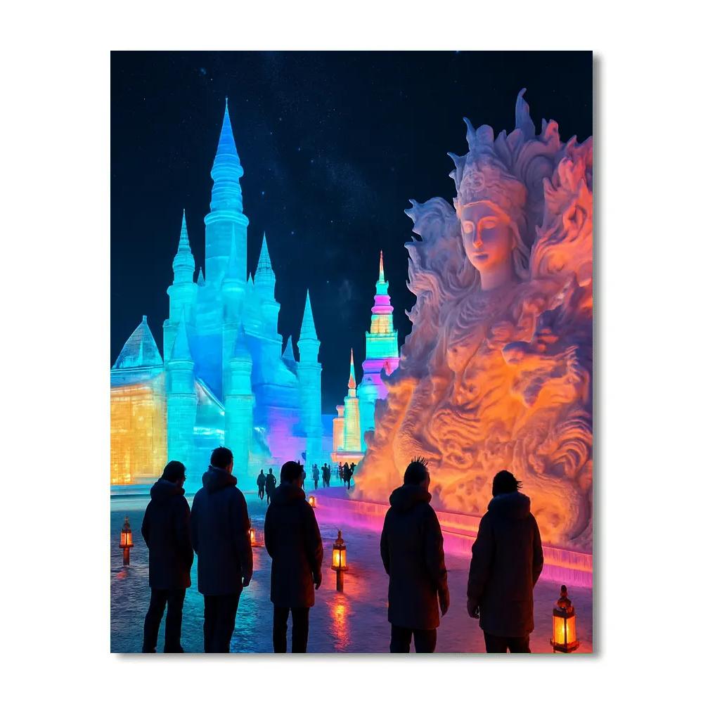 Harbin Ice And Snow Sculpture Festival Night paint by number