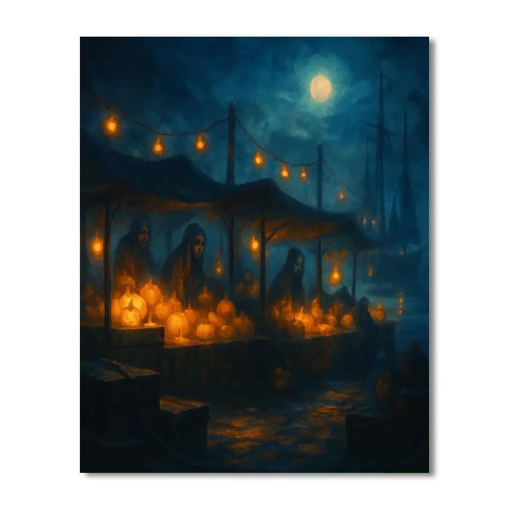 Ghostlight Harbor Market paint by numbers