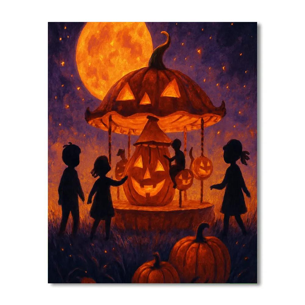 Nocturne Pumpkin Carousel DIY paint by numbers