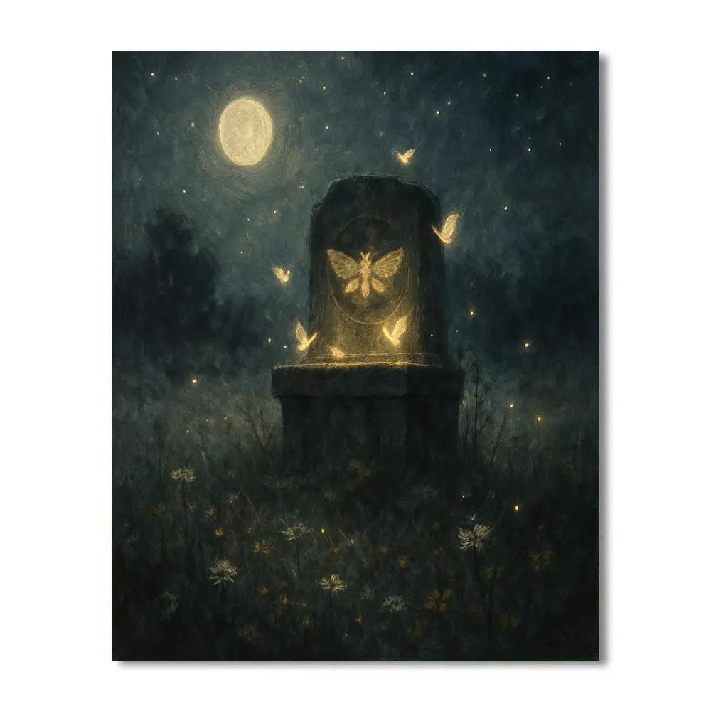Mothlight Meadow Shrine Paint by numbers art