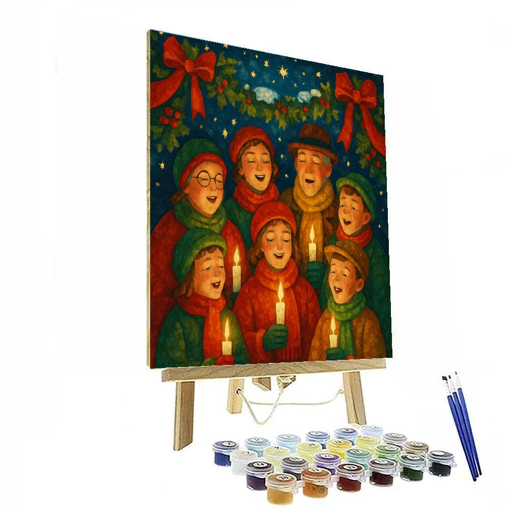 Candles And Caroling Chorus painting number kit