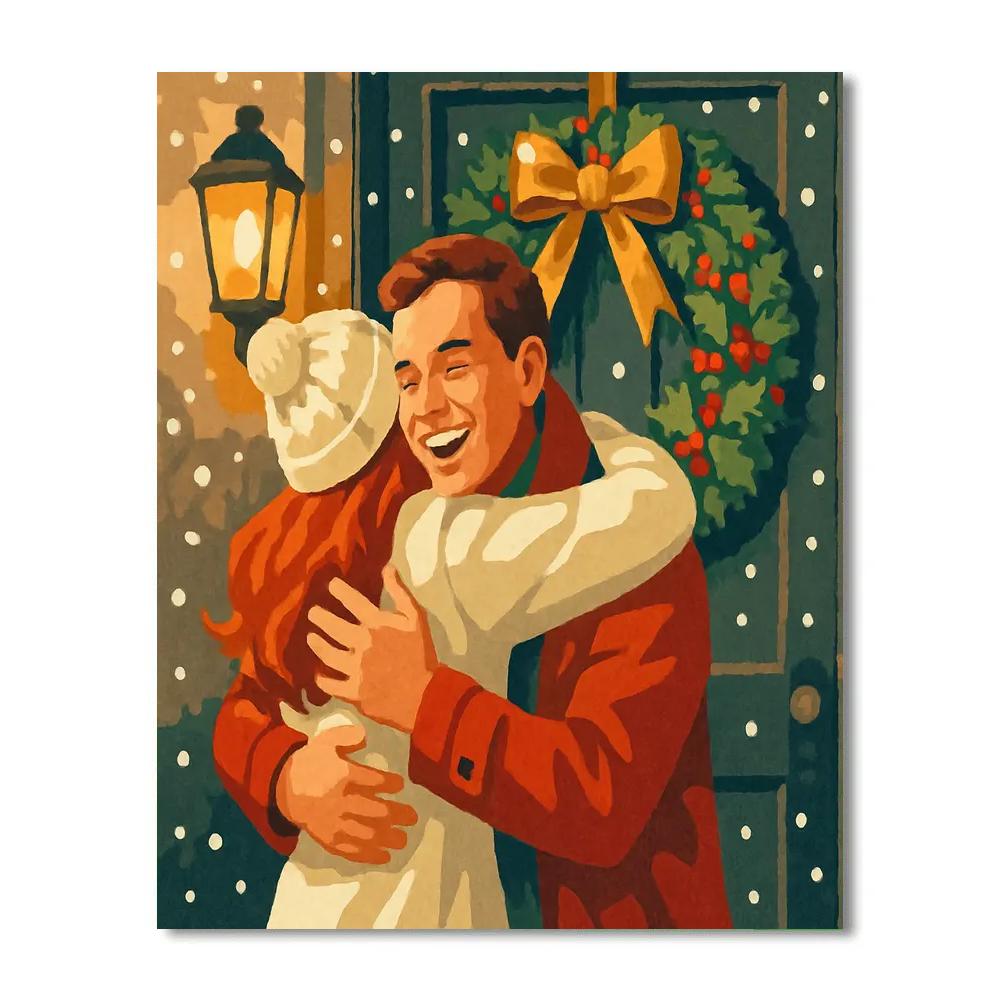 Wreath And Warmth Reunion Paint by numbers art
