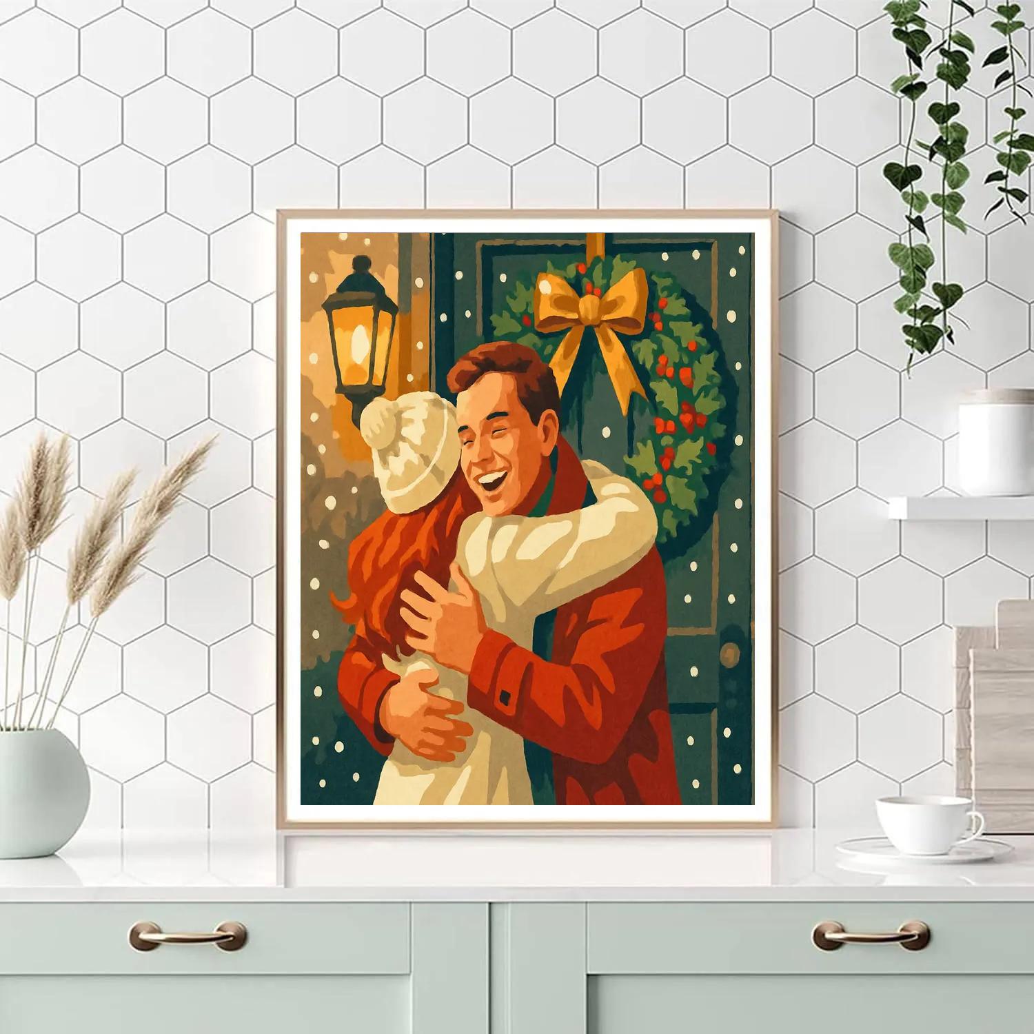 Wreath And Warmth Reunion Paint by numbers art